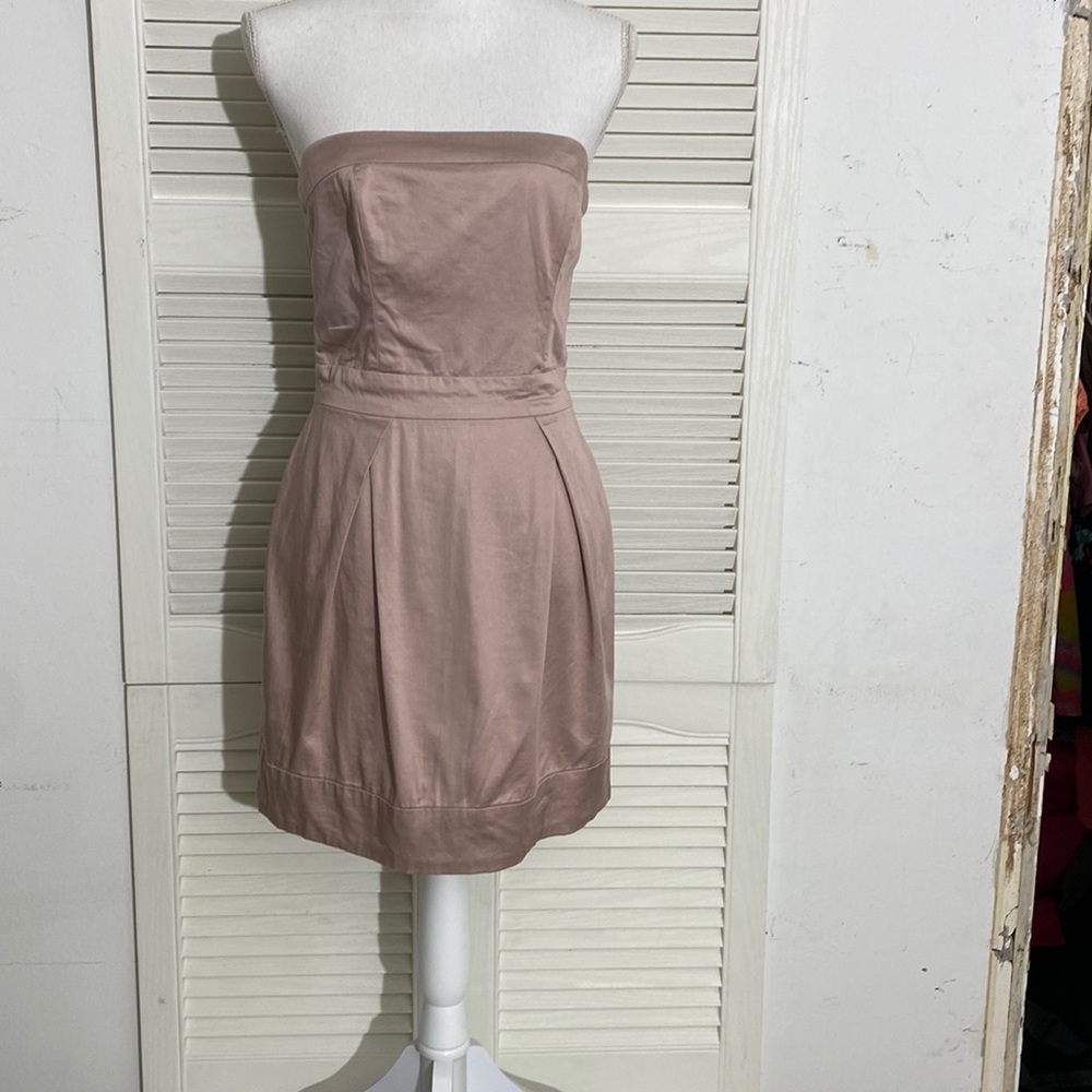 French connection mini dress dusty pink strapless